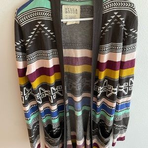 Billabong Striped Southwest boho Long Sleeve summertime Cotton-blend Cardigan